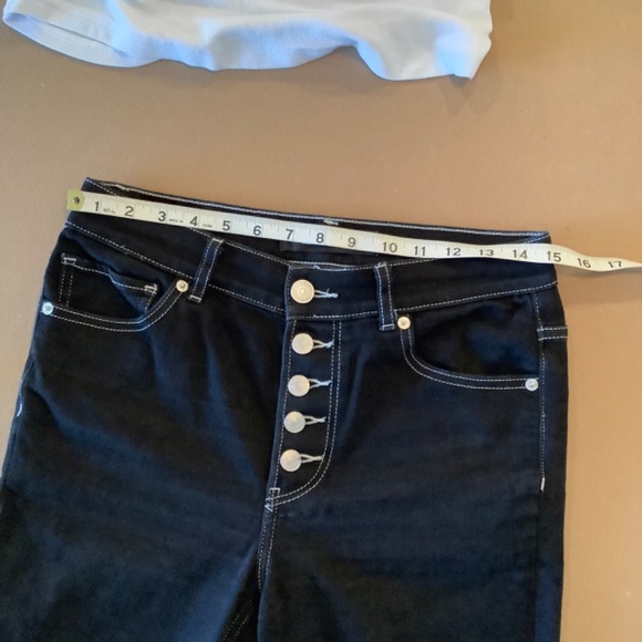 Express high rise black button fly skinny jean - Picture 2 of 12